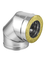 Отвод сэндвич 90° 130/200 мм (нерж 0,5 / нерж 0,5)