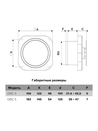 Вентилятор 100 мм DISC 4C