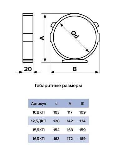 Держатель ДКП 100 мм пластик