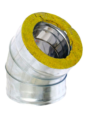 Отвод сэндвич 45° 180/280 мм (нерж 0,5 / цинк)