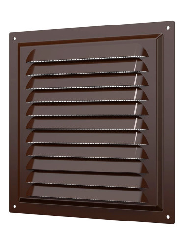 Решетка 20х20 см с сеткой коричневая металлическая