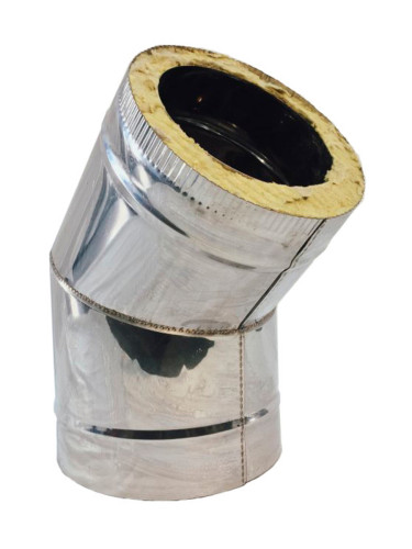 Отвод сэндвич 45° 200/280 мм (нерж 0,5 / нерж 0,5)